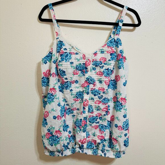 Torrid BOHO Women's White Floral Cotton Camisole with Adjustable Straps Size 2 - Picture 1 of 6
